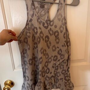 Express Gray Animal Print Tank Top